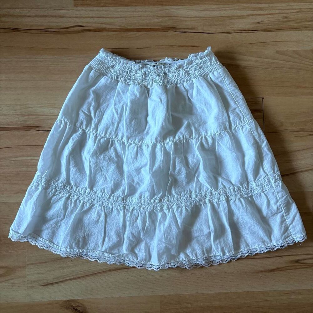 Vintage White Cherokee Cottagecore Mini Skirt size S
